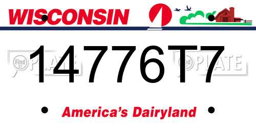 14776T7 Wisconsin License Plate