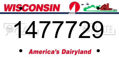1477729 Wisconsin License Plate