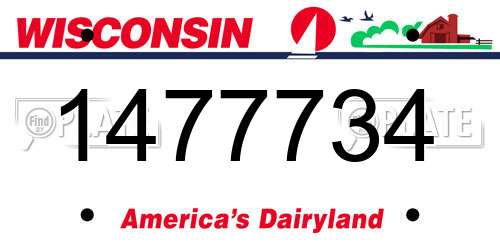1477734 Wisconsin License Plate