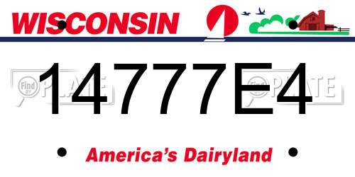 14777E4 Wisconsin License Plate