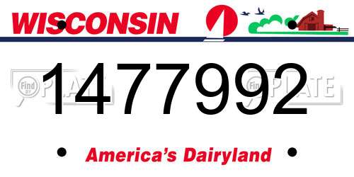 1477992 Wisconsin License Plate