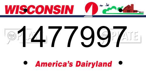 1477997 Wisconsin License Plate
