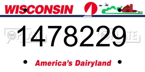 1478229 Wisconsin License Plate
