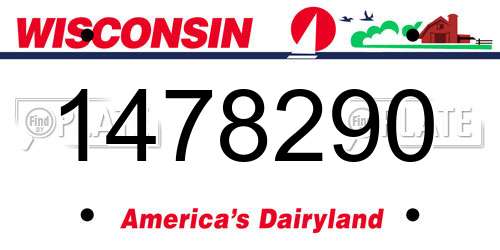 1478290 Wisconsin License Plate