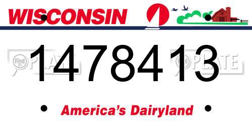 1478413 Wisconsin License Plate