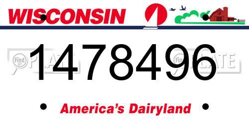 1478496 Wisconsin License Plate