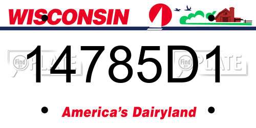 14785D1 Wisconsin License Plate
