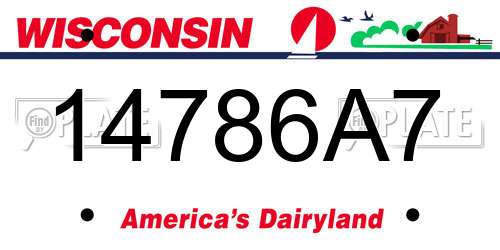14786A7 Wisconsin License Plate