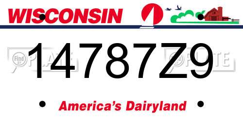 14787Z9 Wisconsin License Plate