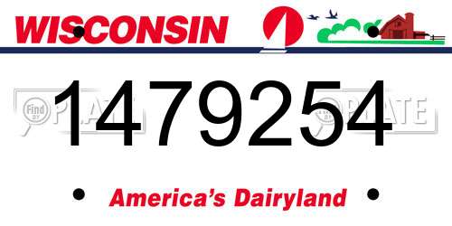 1479254 Wisconsin License Plate