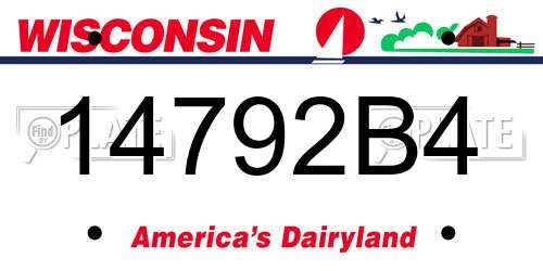 14792B4 Wisconsin License Plate