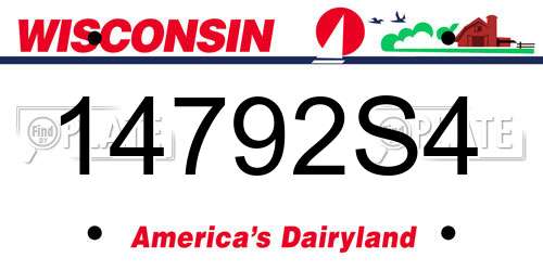 14792S4 Wisconsin License Plate