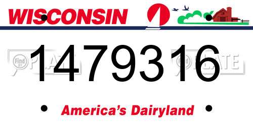 1479316 Wisconsin License Plate