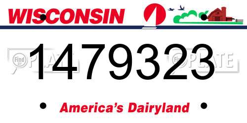 1479323 Wisconsin License Plate