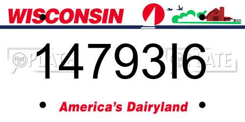 14793I6 Wisconsin License Plate