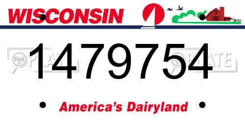 1479754 Wisconsin License Plate