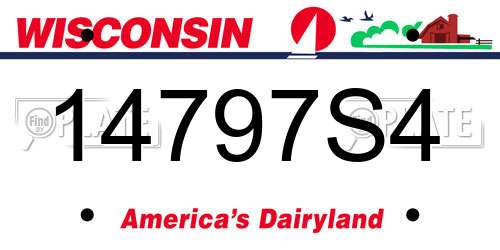 14797S4 Wisconsin License Plate
