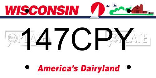 147CPY Wisconsin License Plate
