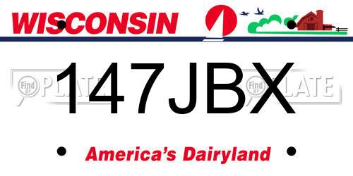147JBX Wisconsin License Plate