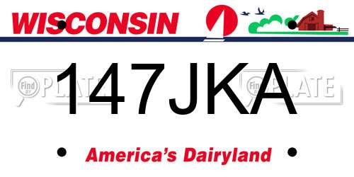 147JKA Wisconsin License Plate