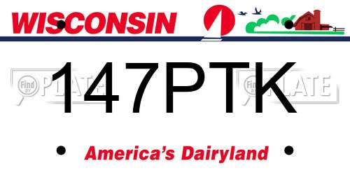 147PTK Wisconsin License Plate