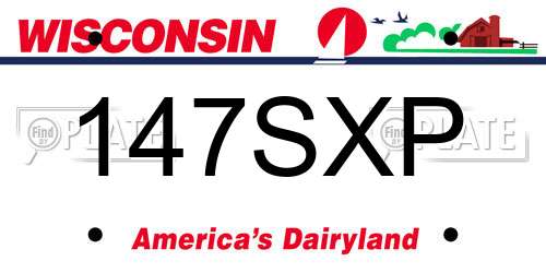 147SXP Wisconsin License Plate