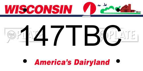 147TBC Wisconsin License Plate