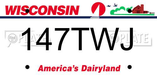 147TWJ Wisconsin License Plate