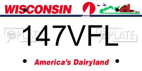 147VFL Wisconsin License Plate