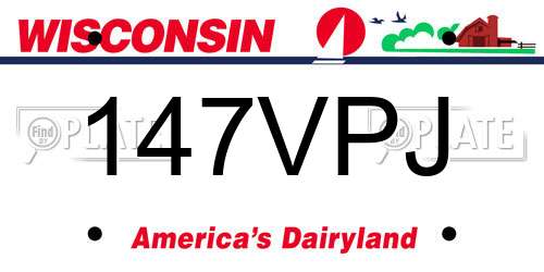 147VPJ Wisconsin License Plate