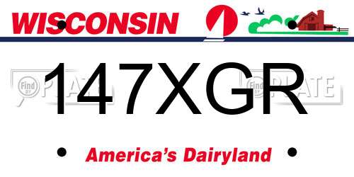 147XGR Wisconsin License Plate