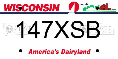 147XSB Wisconsin License Plate
