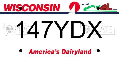 147YDX Wisconsin License Plate