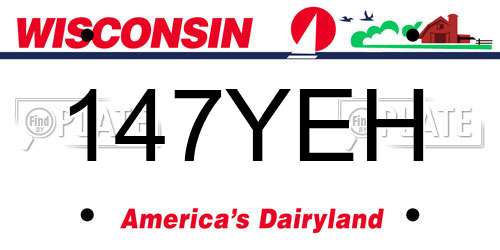 147YEH Wisconsin License Plate