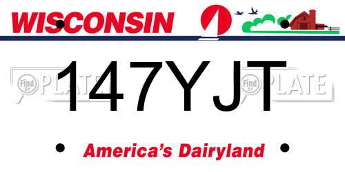 147YJT Wisconsin License Plate