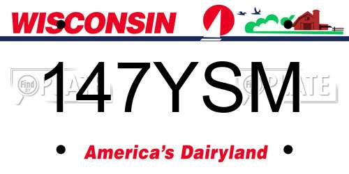 147YSM Wisconsin License Plate