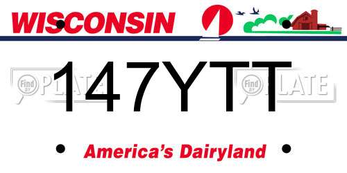 147YTT Wisconsin License Plate
