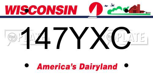 147YXC Wisconsin License Plate