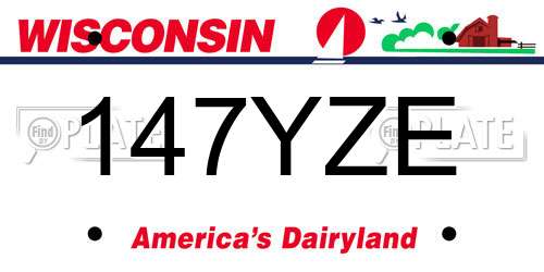 147YZE Wisconsin License Plate