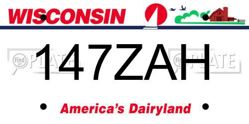 147ZAH Wisconsin License Plate