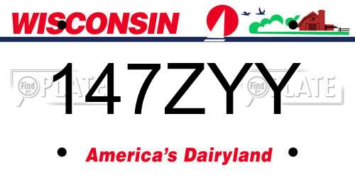 147ZYY Wisconsin License Plate