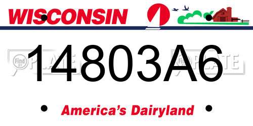 14803A6 Wisconsin License Plate