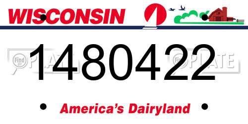 1480422 Wisconsin License Plate