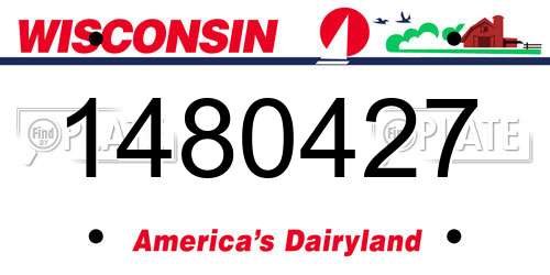 1480427 Wisconsin License Plate