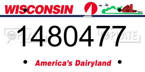1480477 Wisconsin License Plate