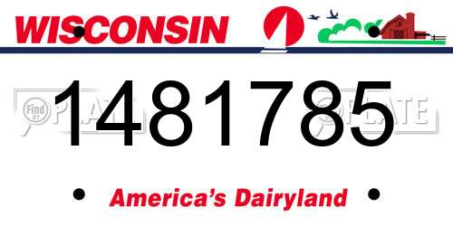 1481785 Wisconsin License Plate