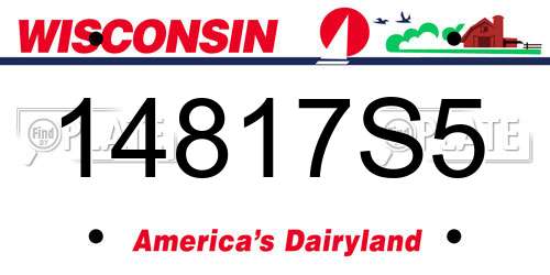 14817S5 Wisconsin License Plate