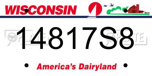 14817S8 Wisconsin License Plate