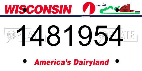 1481954 Wisconsin License Plate