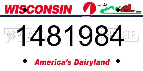 1481984 Wisconsin License Plate